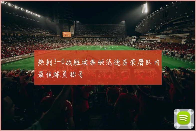 热刺3-0战胜埃弗顿范德芬荣膺队内最佳球员称号